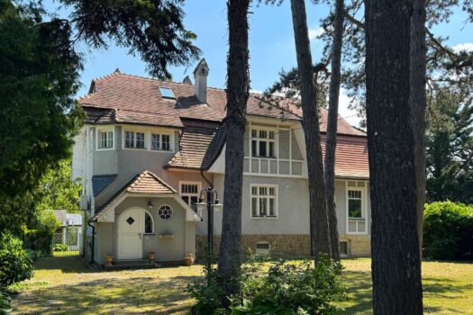 Herrschaftliche Villa aus der Gründerzeit auf großzügigem Parkgrundstück Westansicht vom Vorgarten aus