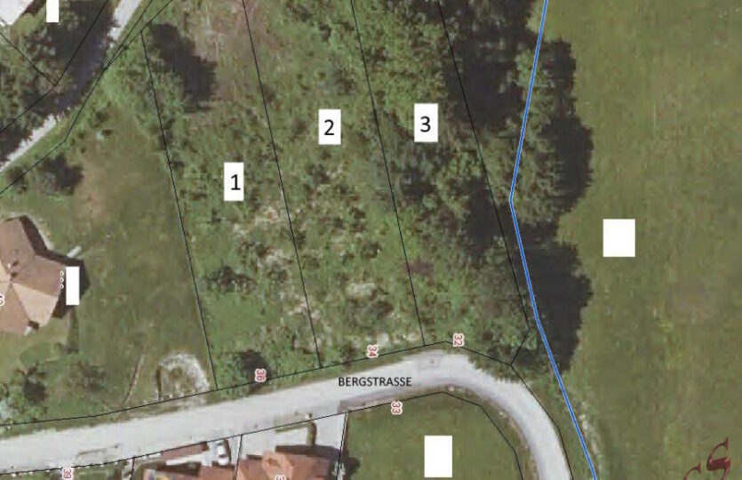 Oberansicht inkl. Grundstücksnummern und Hausnummern