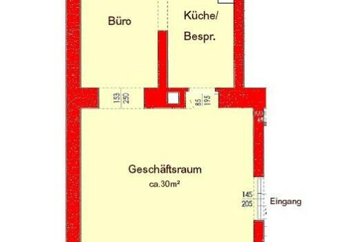 Kleines Geschäftslokal mit Autostellplatz in der Leonhardstraße für Ärzte/Therapeuten, Verkauf oder Büro zu vermieten! Plan-SkizzeT1