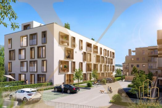 Neubau - 3-Zimmer-Wohnung samt gemütlicher Loggia und Garage in Gmunden zu verkaufen! Visualisierung - Außenansicht I