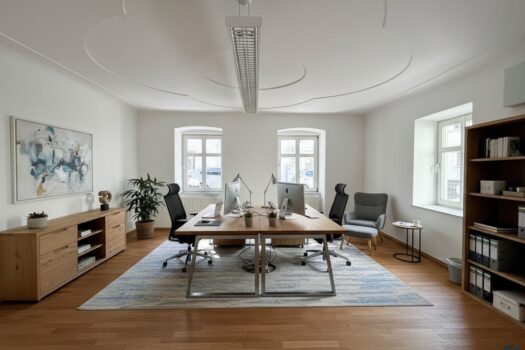Attraktive Büro- oder Praxisfläche im Zentrum von Tulln Einrichtungsbeispiel Büro (KI generiert)