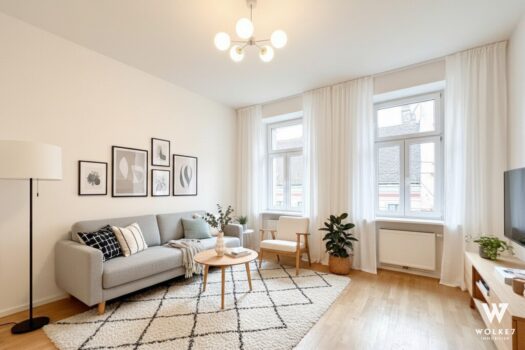 Top-sanierte 3-Zimmer Altbauwohnung – Ruhige Toplage beim Augarten Wohnzimmer