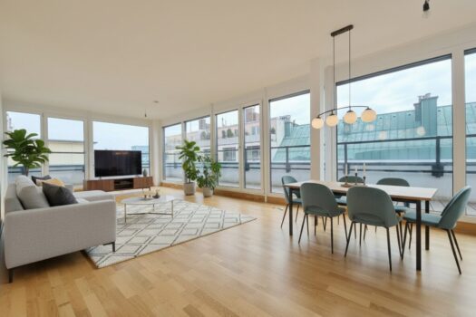 Ein Wohngenuss der Moderne mit außergewöhnlicher Terrasse - 3-Zimmer-Erstbezug mit stilvoller Ausstattung - U4-Station Friedensbrücke in Gehweite 1RsP1NJOtNSLphnhSbXGCV