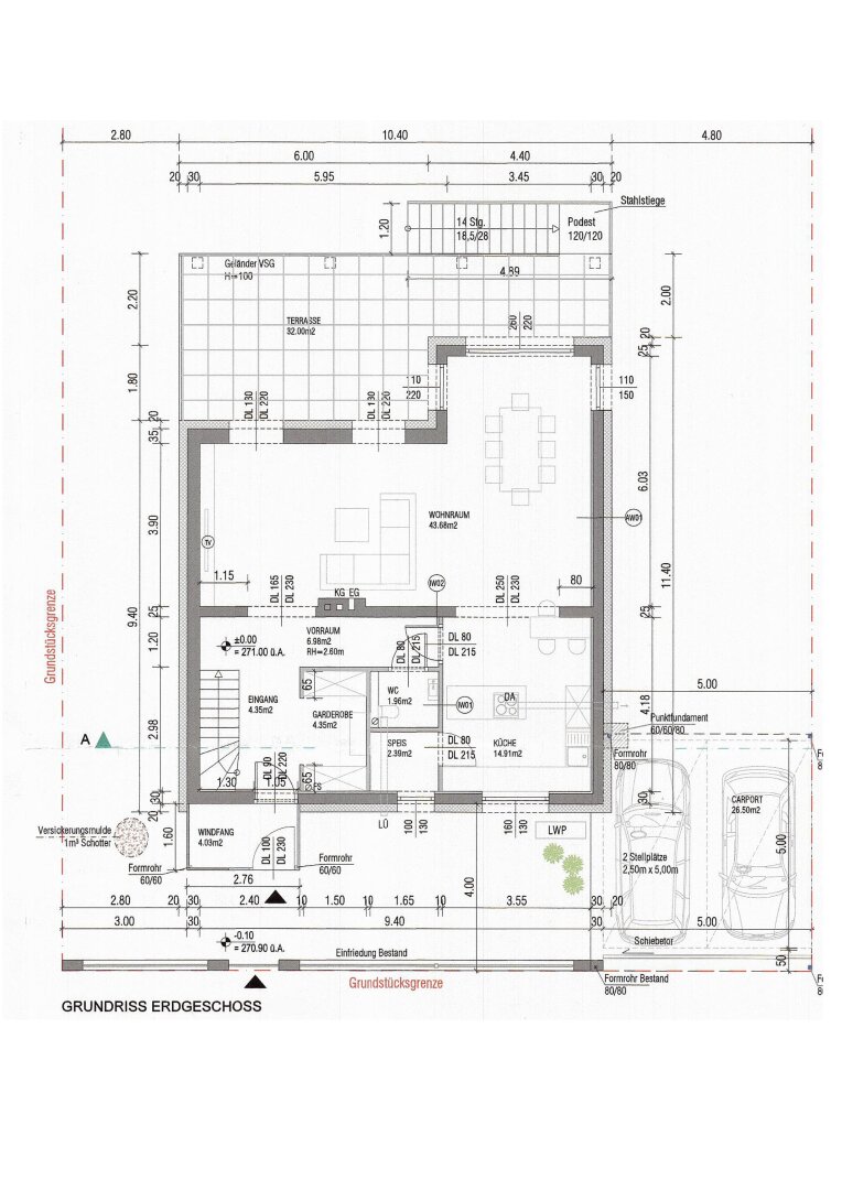 Grundriss Skizze Erdgeschoß