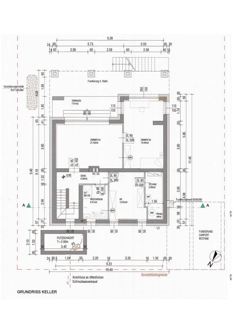 Grundriss Skizze Keller