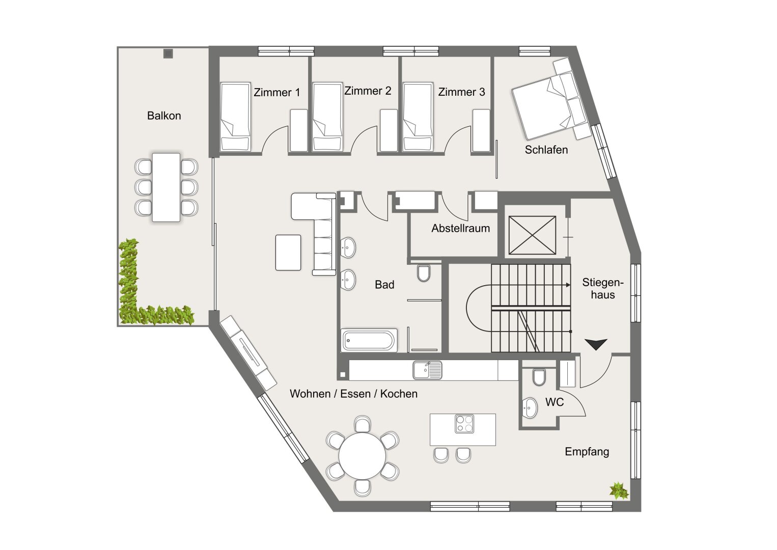 Verkaufsplan Variante 5 Zimmer