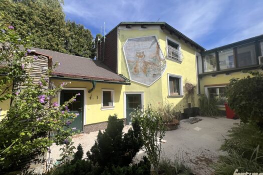 Idyllisches Haus mit Garten, Pool & Nebengebäude – nahe Wien Hausansicht vom Garten aus