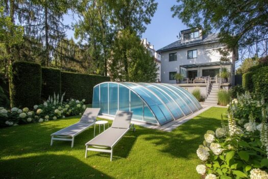 Easy Living - 9 Zimmer Villa mit herrlichem Garten, Pool, Garage - Niedrigenergiehaus! Garten mit Einrichtungsvorschlag KI