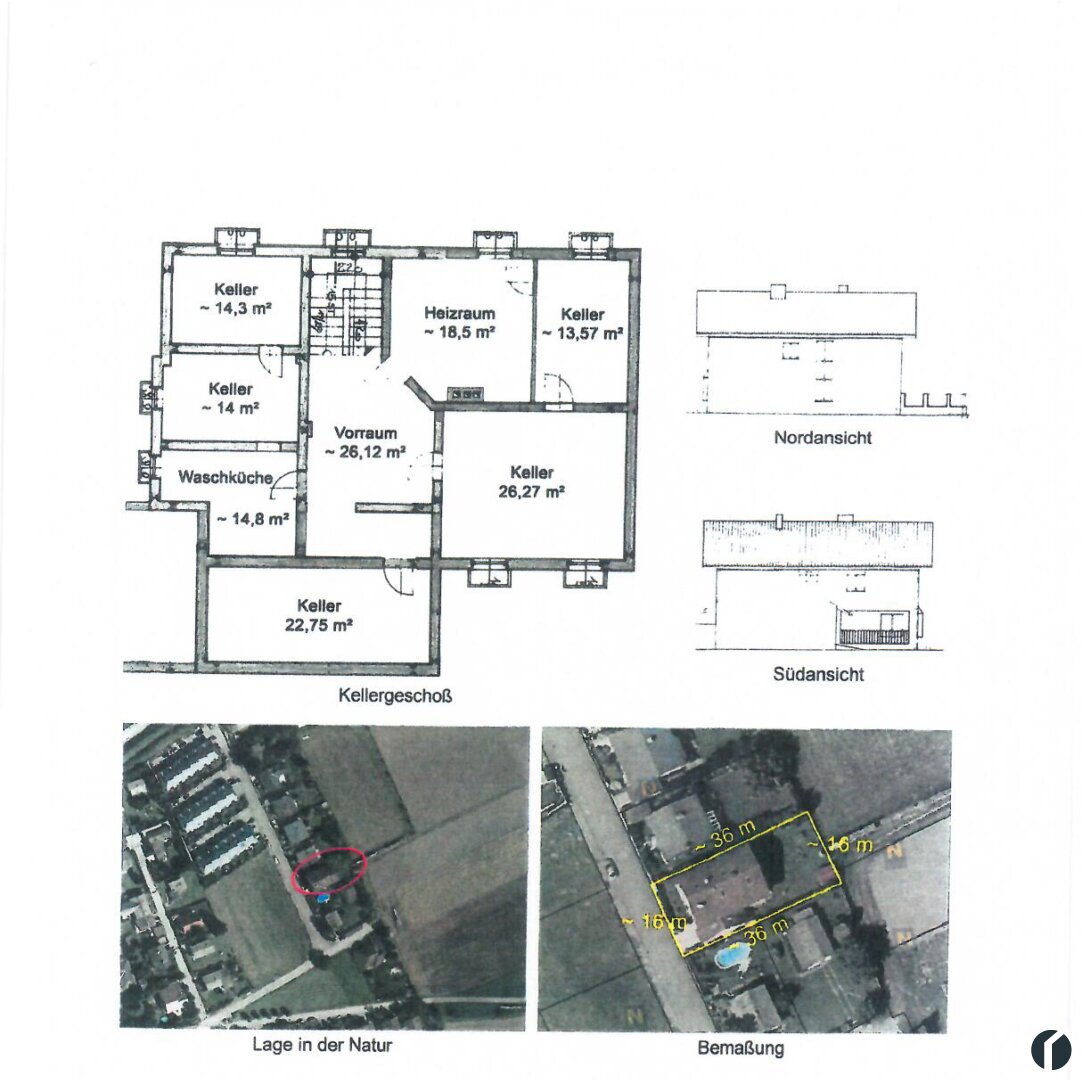 Lageplan und Keller