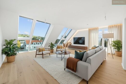 Wunderschönes Penthouse mit herrlichem Blick und Dachterrasse in Prestige Lage KI generierter Einrichtungsvorschlag