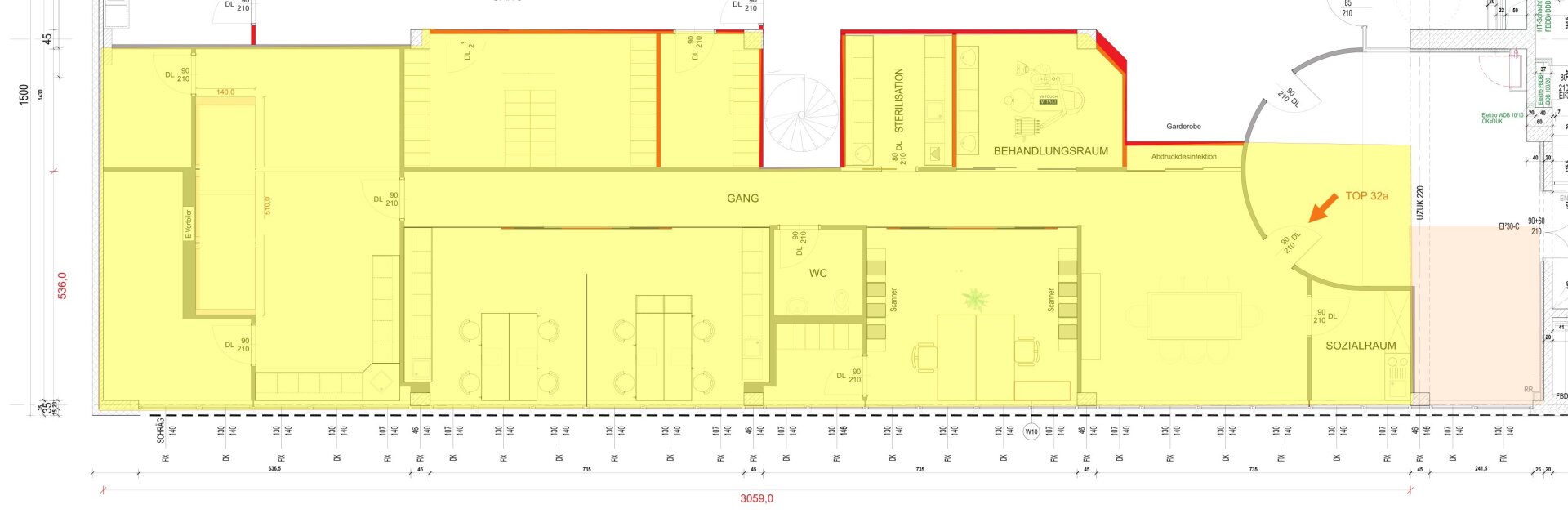 Raumaufteilungsskizze