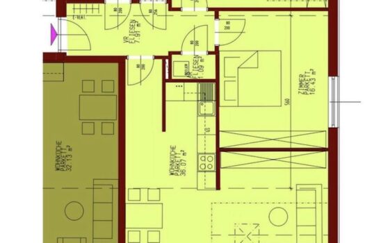 Lend!!!!! In absolut ruhigem Innenhof mit Balkon, Vermietete 3 Zimmer ETW - Top 21_7 Grundriss