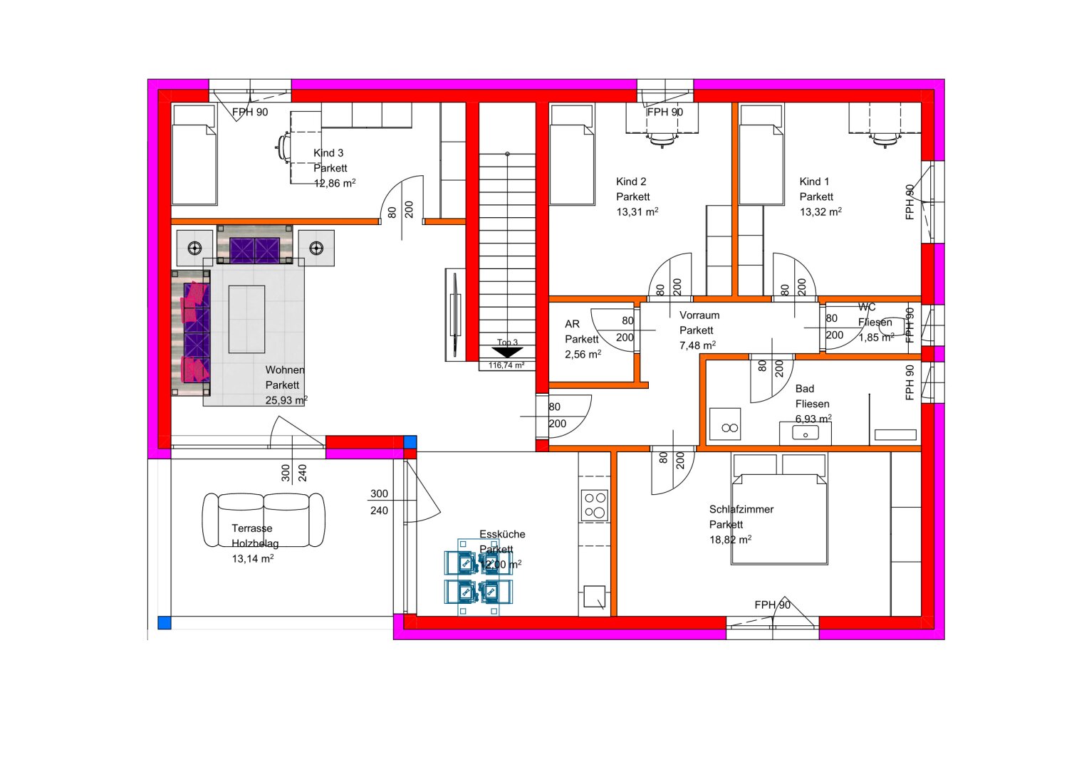 Top 3 - 4 Schlafzimmer