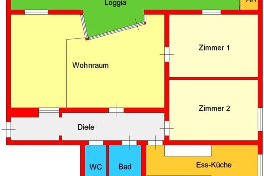 Provisionsfrei: neu sanierte Stadtblickwohnung Nähe LKH/Med-Uni - Leonhardstraße ab Dezember zu vermieten Plan-Skizze