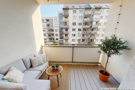 ERSTBEZUG nach Sanierung I 2 Zimmer Wohnung mit Loggia I Tischler Einbauküche inkl. Siemensgeräte I Alte Donau I Donauzentrum Loggia KI-Bearbeitet