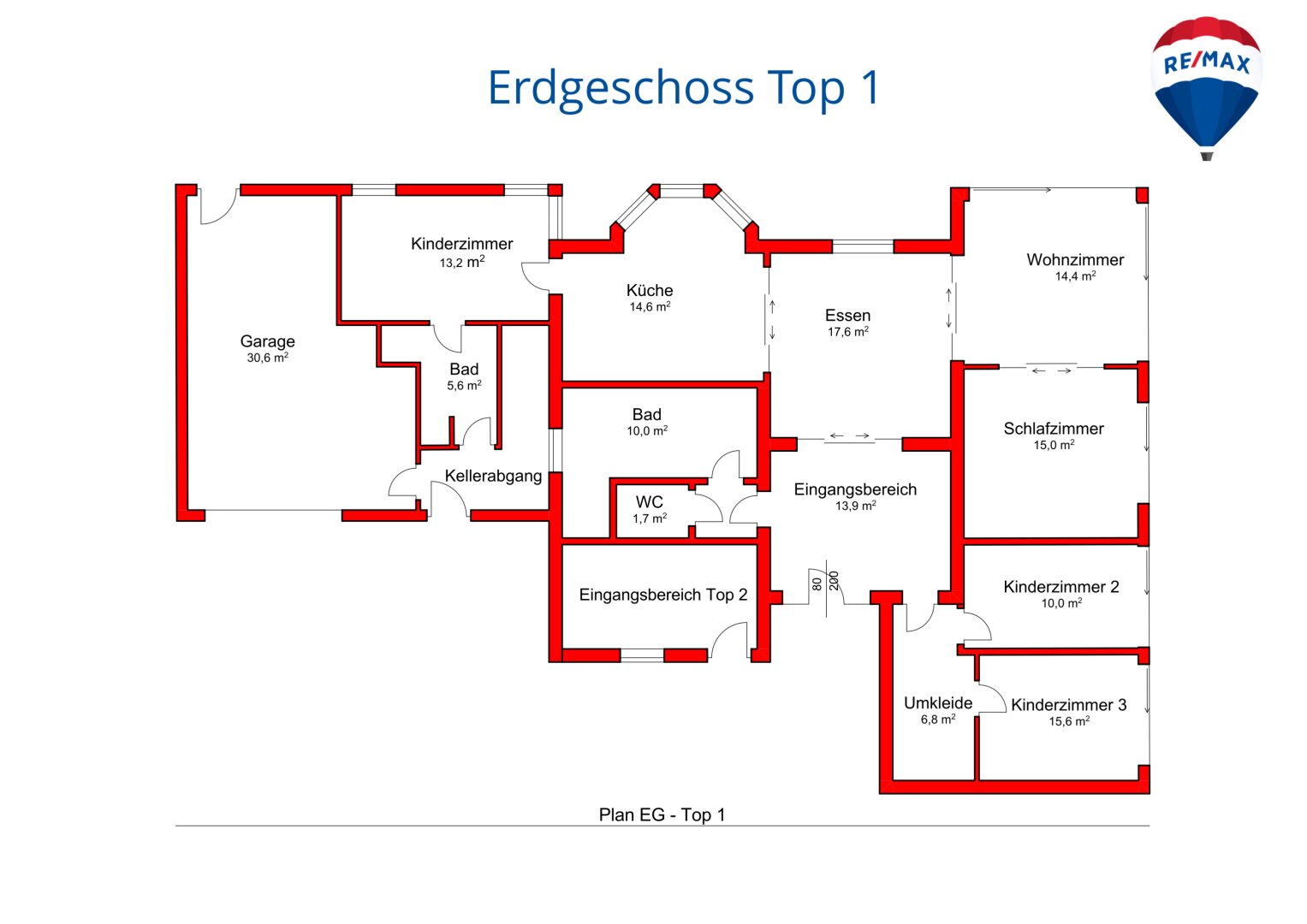 Plan Erdgeschoss Top 1