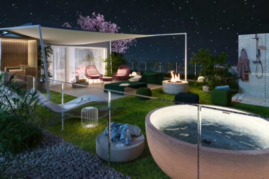 Beispiel Dachterrasse bei Nacht