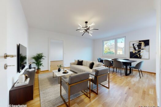 ERSTBEZUG nach Sanierung I Großzügige 2 Zimmer Wohnung mit Ausblick ins Grüne I inkl. Tischlerküche mit Siemens Geräten I Alte Donau Nähe Wohnküche KI-Bearbeitet