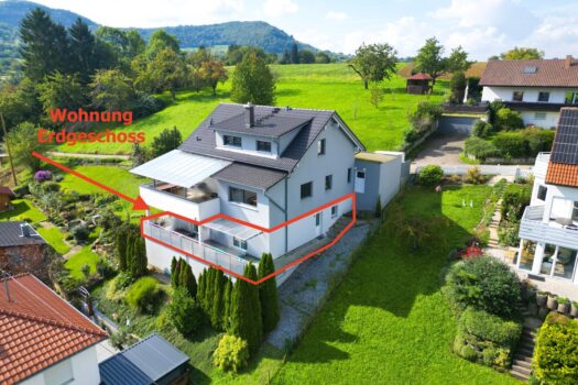 Luftbild mit markierter Wohnung