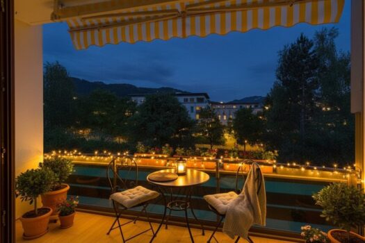 Balkon bei Nacht Ausstattungsbeispiel