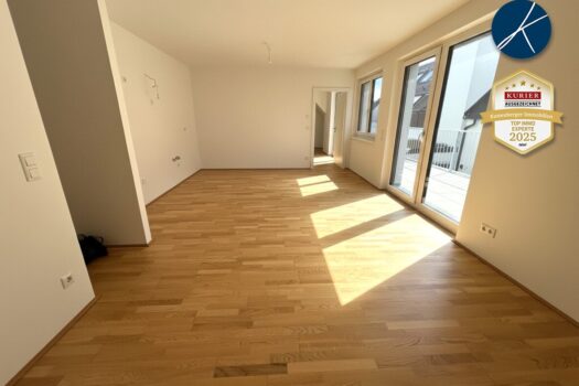 NEUBAU-ERSTBEZUG: Sonnige Balkonwohnung - Grünruhelage - Nähe U1 Oberlaa Wohnküche, Parkett, 28,5 m²