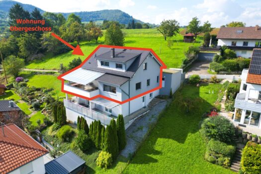 Luftbild mit markierter Wohnung