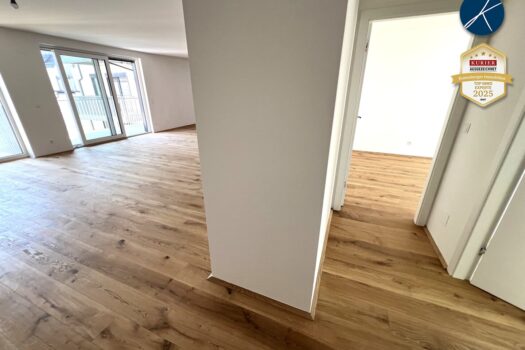 Wohnküche und Gang zu den Zimmern