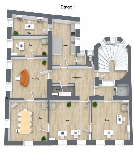 Wohnungsschnitt 2. Stock