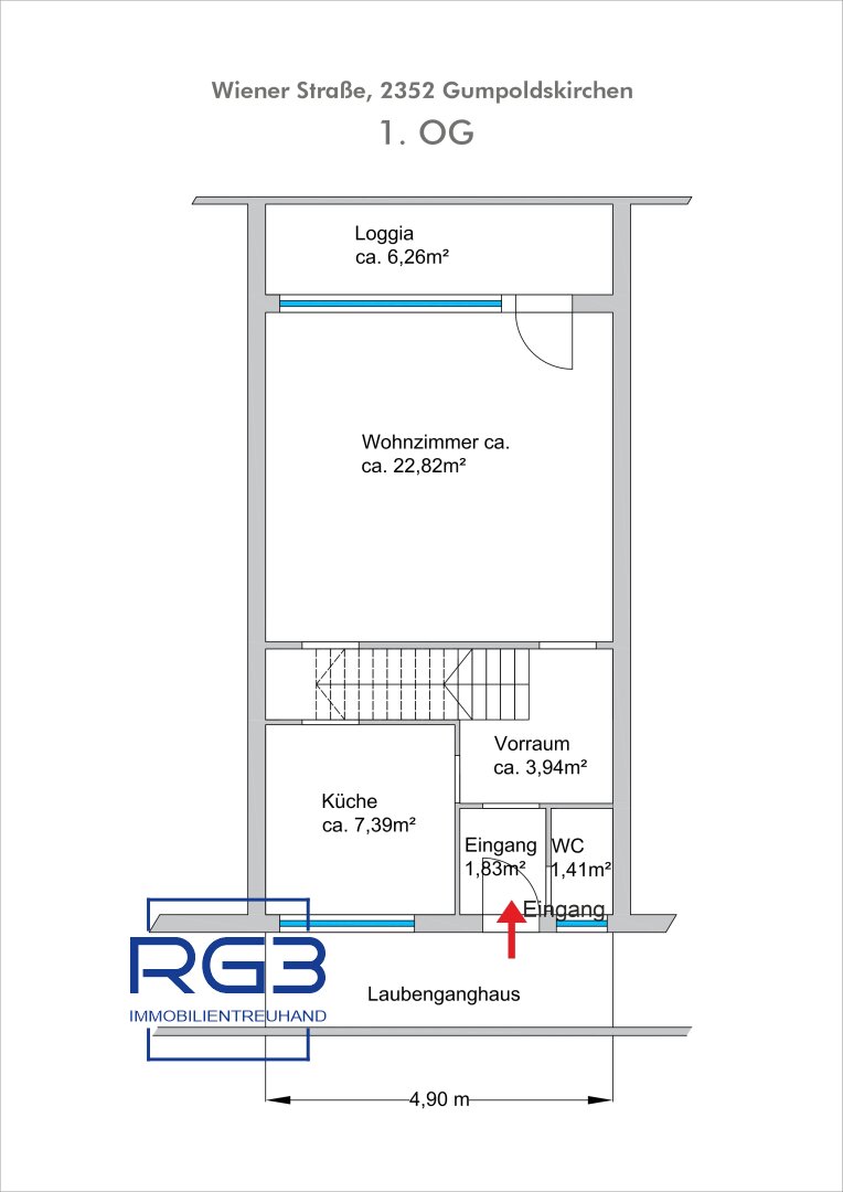 Wohnung in Gumpodskirchen mit Loggia