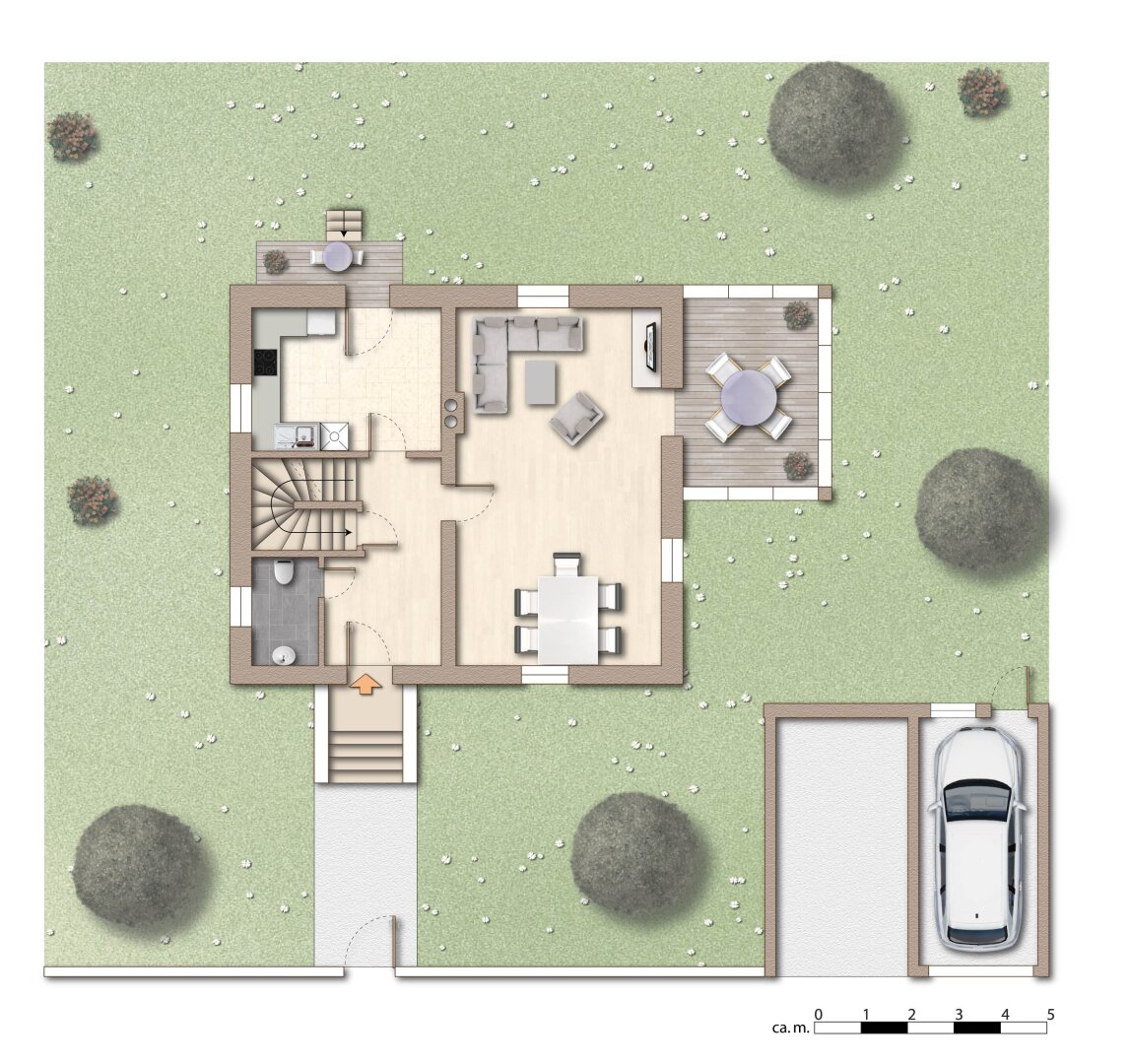 Grundriss Erdgeschoss möbliert