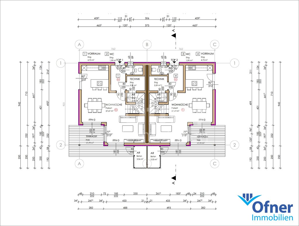 Planbeispiel Doppelhaus EG