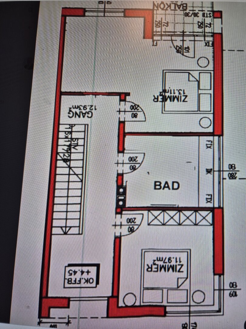 Obergeschoß mit Balkon
