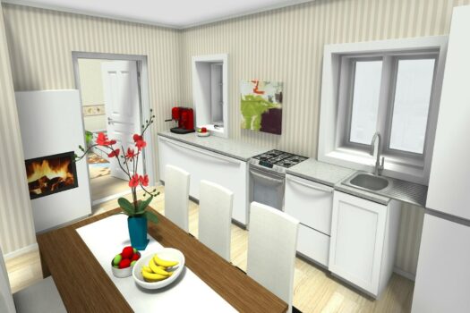 Küche mit Essbereich Wohnung Bad Strassgang AW - 3D Foto