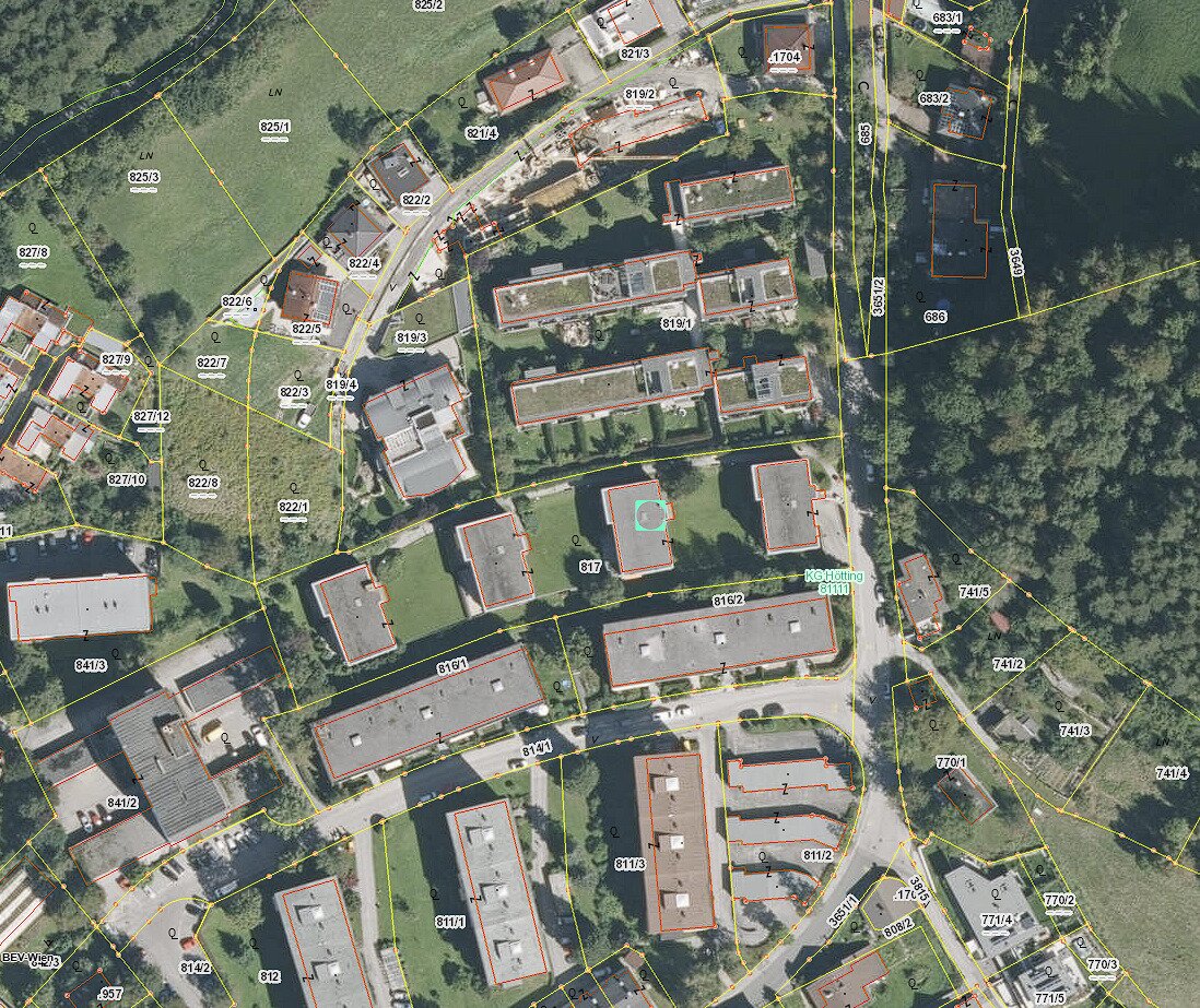 Katasterplan laut Tiris