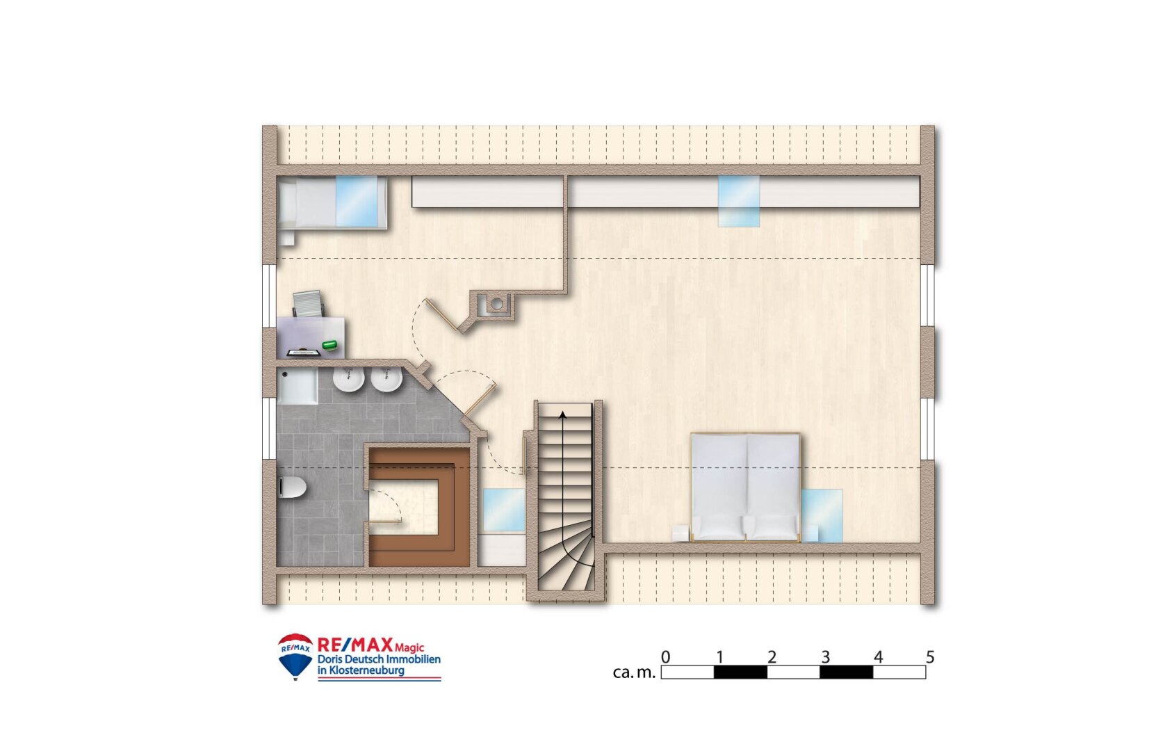 Grundriss Obergeschoss möbliert
