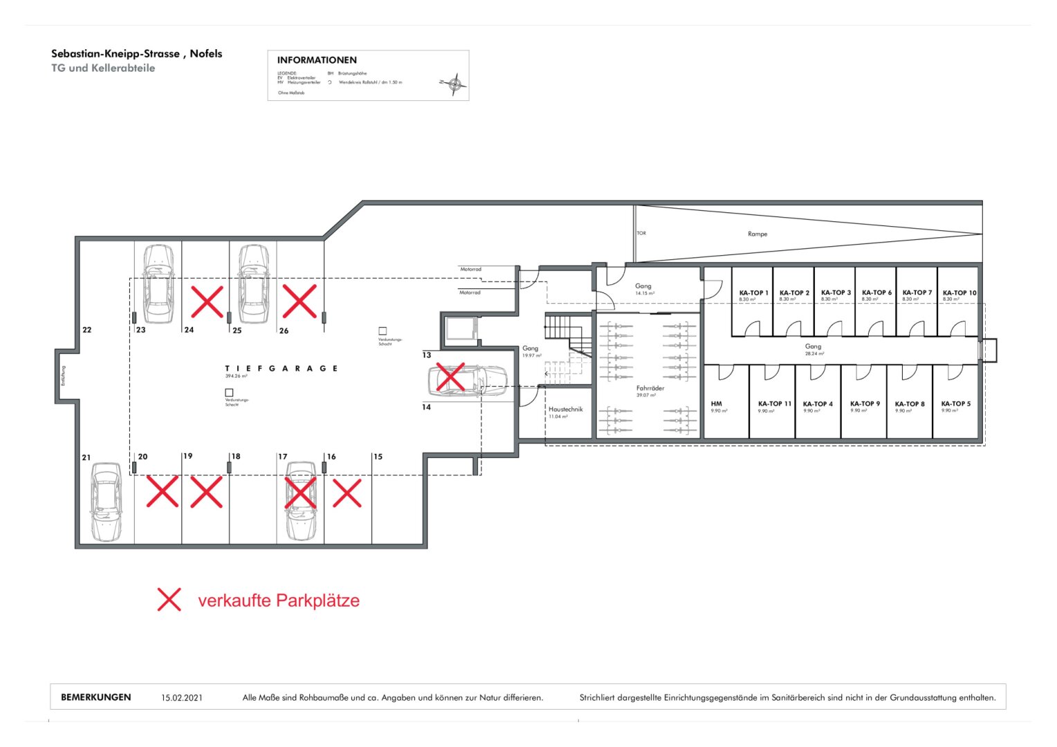 Tiefgaragen und Kellerabteile