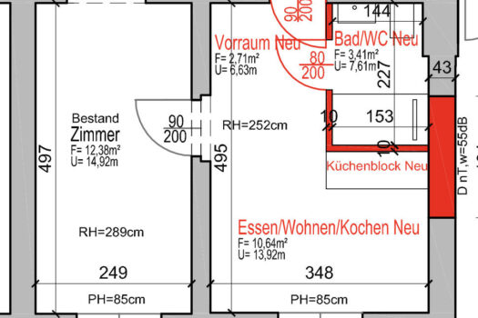 Seltene Gelegenheit => Kleine Wohnung zu sanieren, Nähe Bahnhof, ideales Investment Grundriss Top 4a