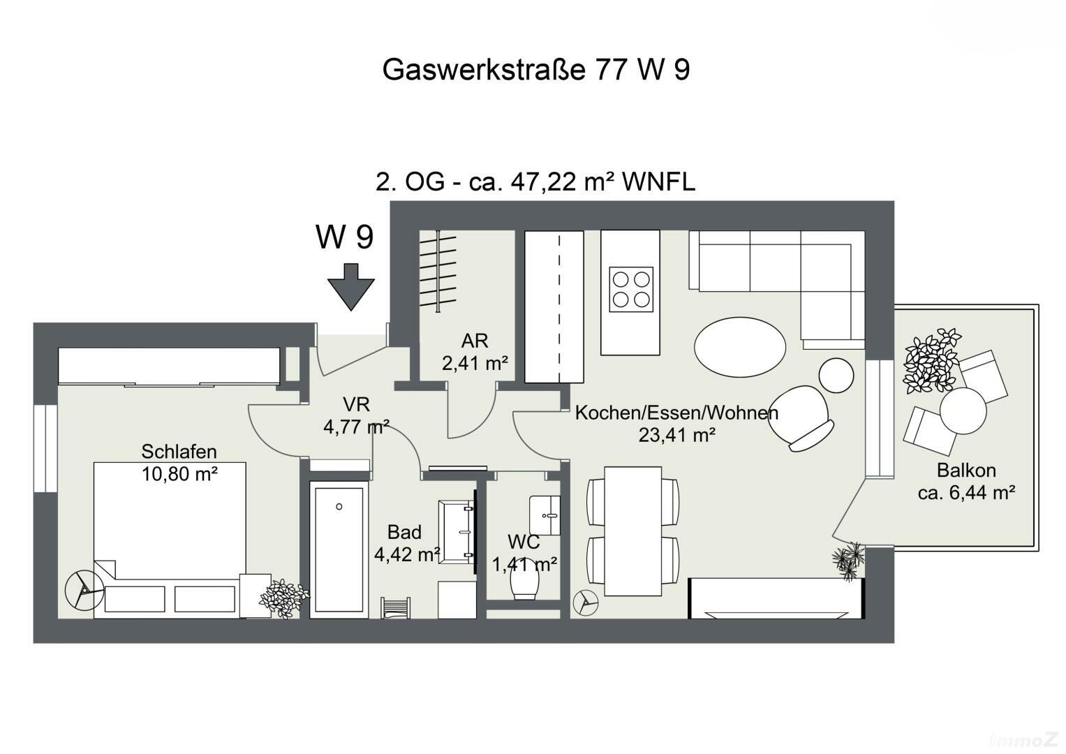 Gaswerkstraße 77 W 9 - 2D-Grundriss