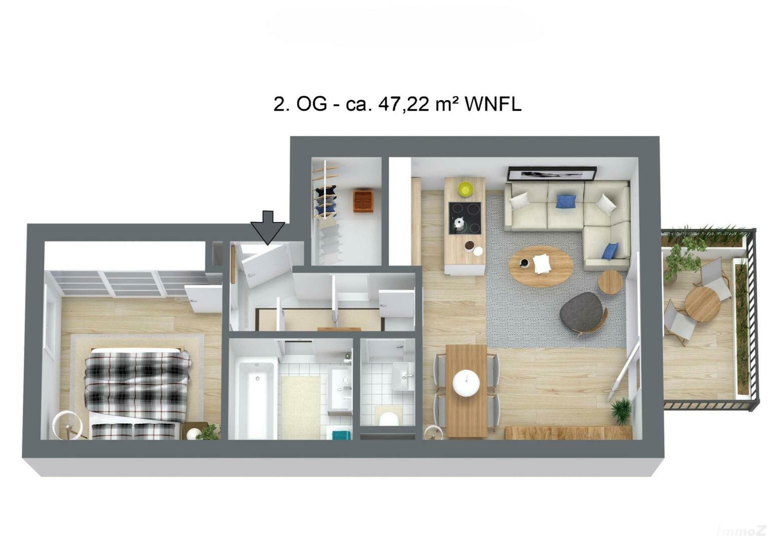 Gaswerkstraße 77 W 9 - 3D-Grundriss
