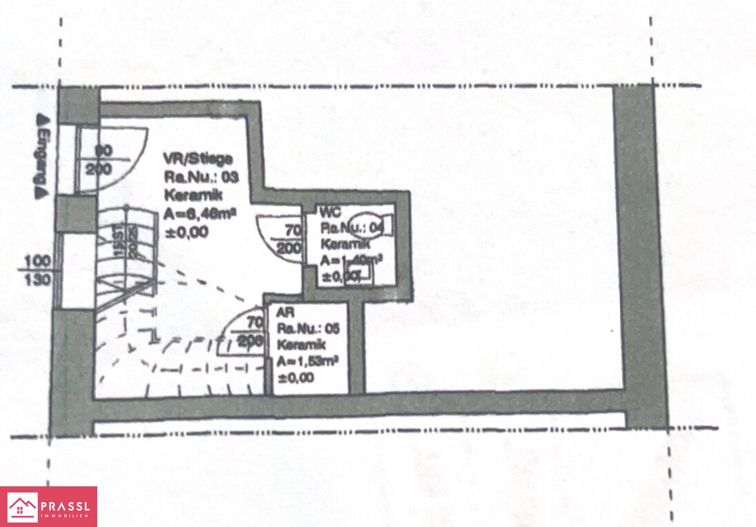 Eingang Parterre - Maßstab vergrößert