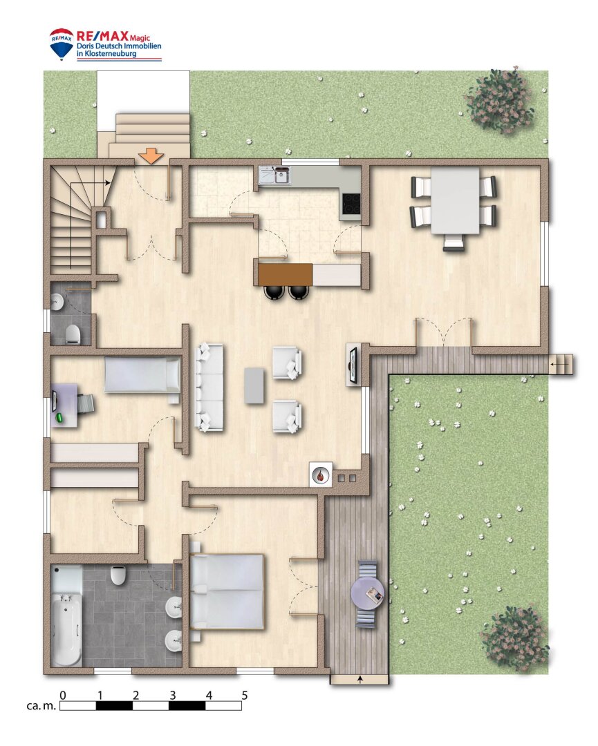 Grundriss Erdgeschoss möbliert