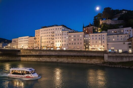 Altbaujuwel in der Steingasse | 2-Zimmer-Eigentumswohnung mit Salzach- & Festungsblick in Salzburg Altstadt Bild vom Rudolfkai mit eingezeichneter Wohnung