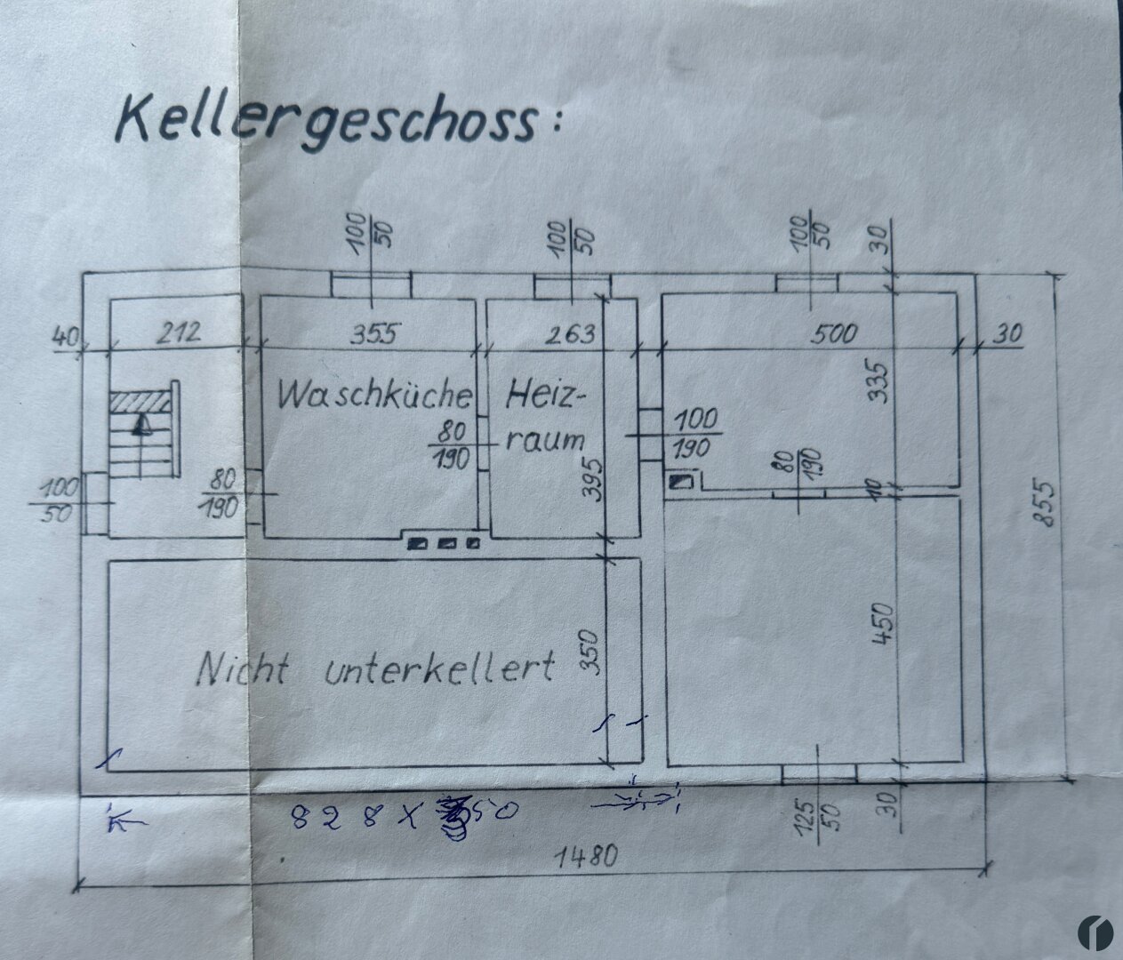 Kellerplan vom Haus