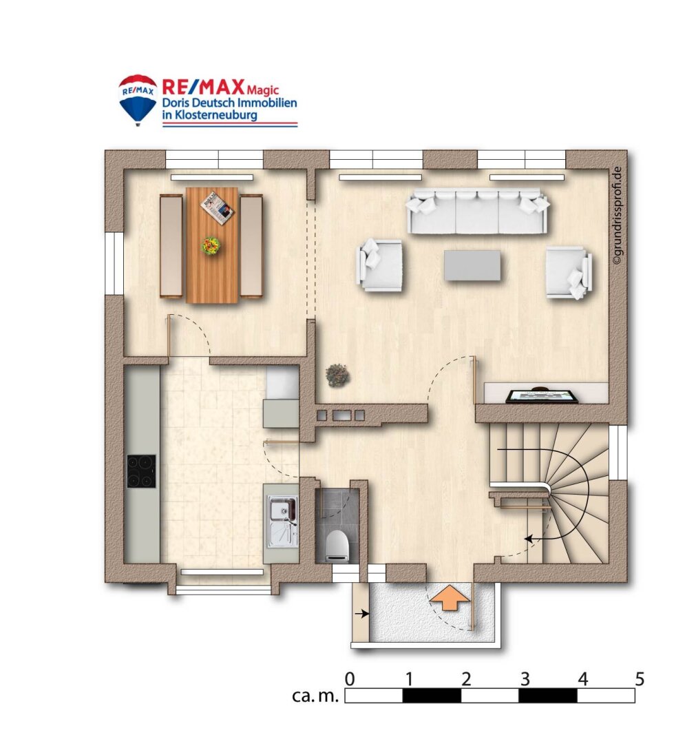 Grundriss Erdgeschoss möbliert
