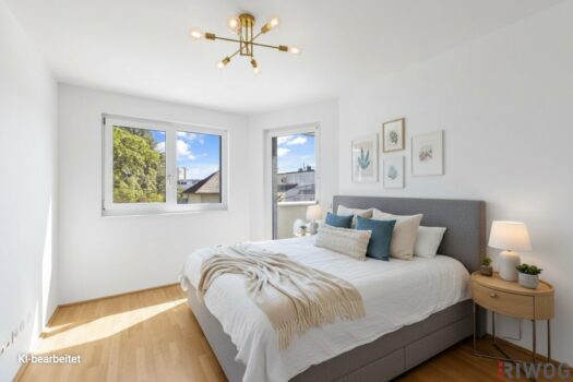 66m² 3-Zimmer Wohnung I Alte Donau I Einbauküche inklusive I Loggia Schlafzimmer 13,20m² KI-Visualisiert