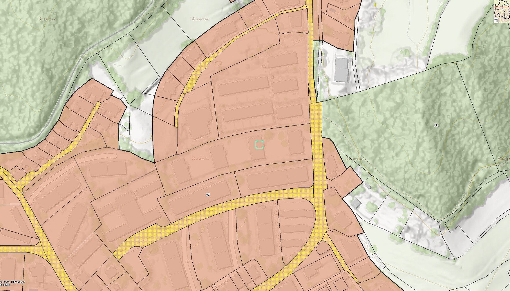 Flächenwidmung laut Tiris