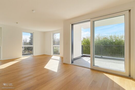 Komfort trifft Design - elegante 3-Zimmer-Neubauwohnung mit Balkon - Perfekt für Pärchen und Familien Wohnzimmer - KI generiert