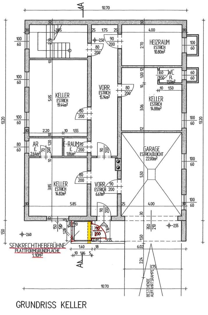 Kellergeschoß Skizze