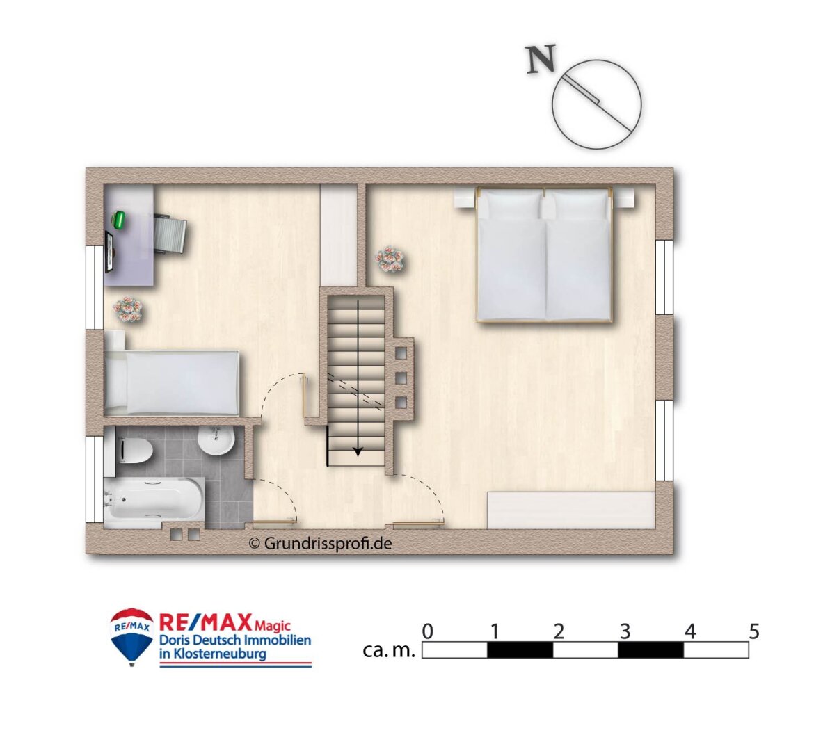 Grundriss Obergeschoss möbliert