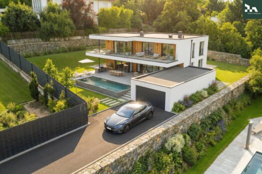 Zum Bestpreis: unbebautes Baugrundstück mit traumhaftem Fernblick in Klosterneuburg Rendering_unverbindlicher Bebauungsvorschlag